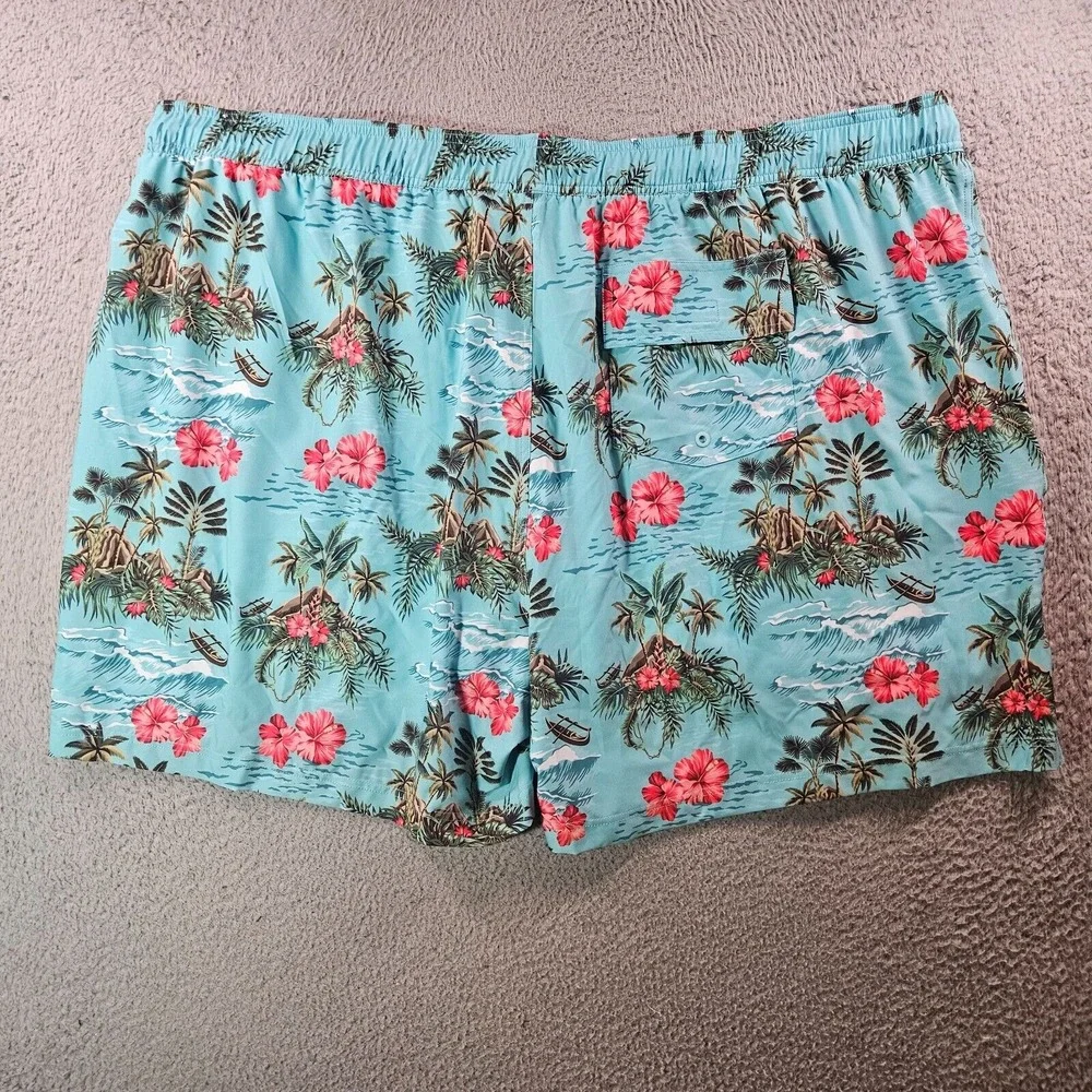 NWT Caribbean Swim Shorts Trunks Men's 4XB Lined Tropical Floral Island Palm Sea